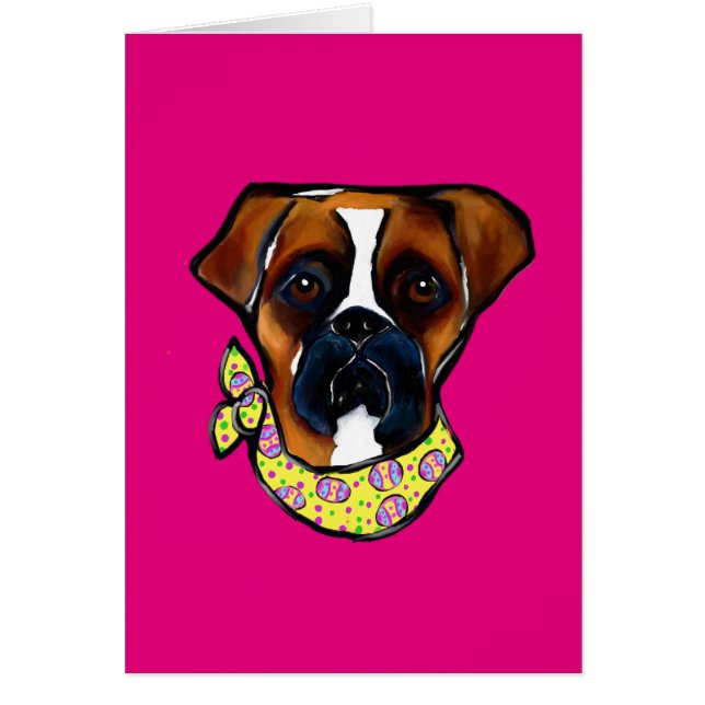 Boxer Hund Påsk Hälsningskort (Framsidan)