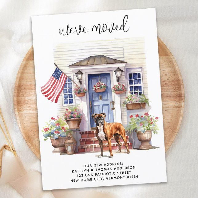 Boxer Hund Patriotic Personlig Pet Flytta Meddelande (Skapare uppladdad)