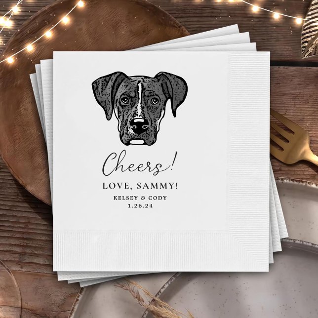 Boxer Hund Personlig Cheers Napkins Pappersservett (Skapare uppladdad)
