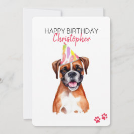 Boxer Hund Personlig Grattis på födelsedagen Kort