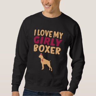 Boxer Hund Pet Girl Hund Gender Reveal Cute Lång Ärmad Tröja