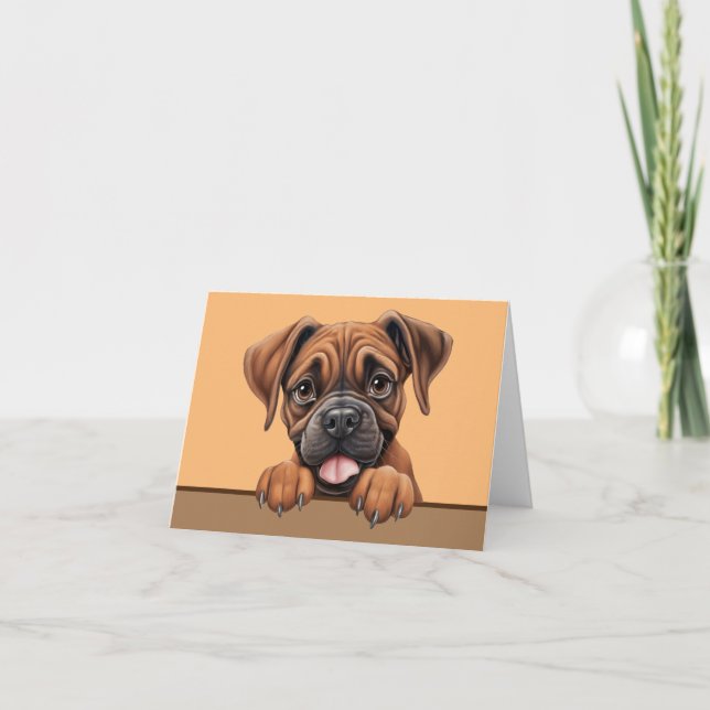 Boxer Hund Pet Notecard eller Tack ditt kort (Framsida)