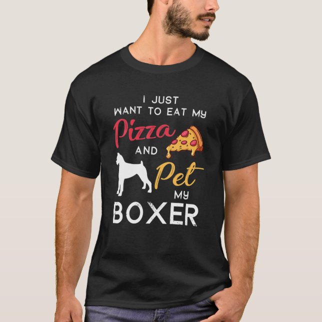 Boxer Hund Pizza Älskare Owner Juldag Gif T Shirt (Framsida)