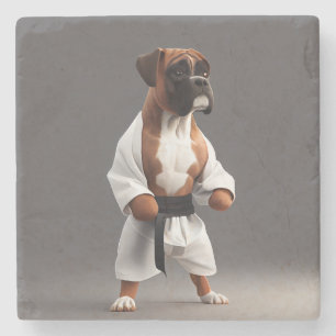 Boxer Hund Play Karate, Boxer Hund Karate Player Stenunderlägg