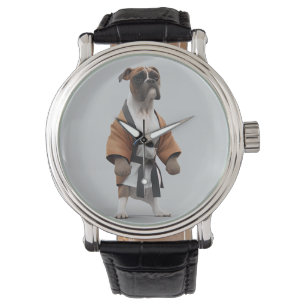 Boxer Hund Play Karate, Karate Champion Boxer Hund Armbandsur
