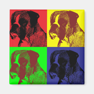 Boxer Hund Pop Art Stil Magnet