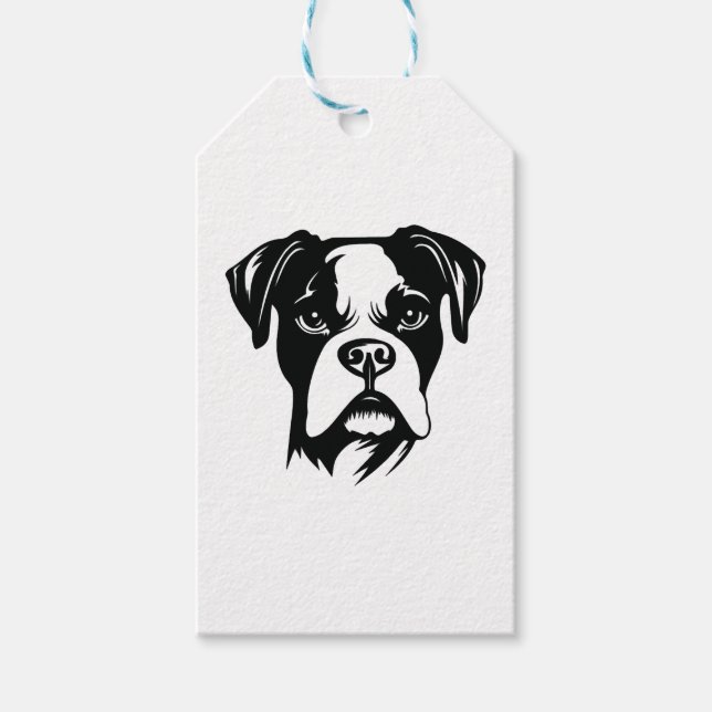 Boxer Hund Presentetikett (Framsidan)
