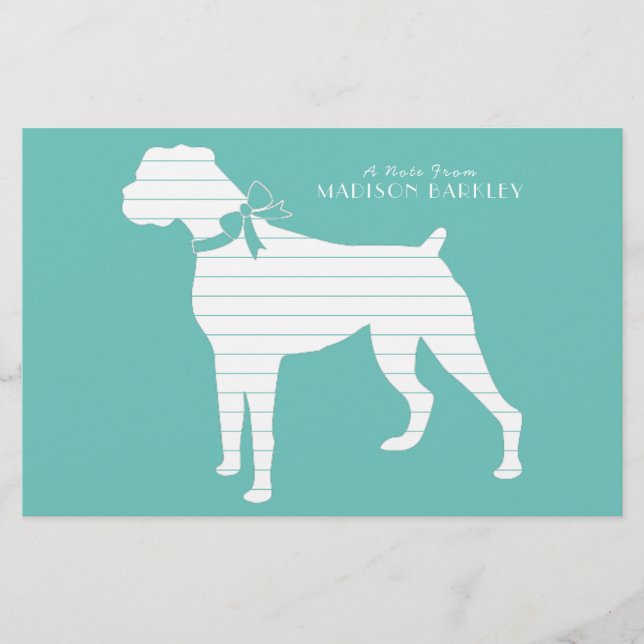 Boxer Hund Puppy Brevpapper (Framsida)