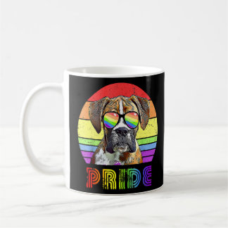 Boxer Hund Rainbow Sunglasses Lgbt Gay Lesbisk Pri Kaffemugg