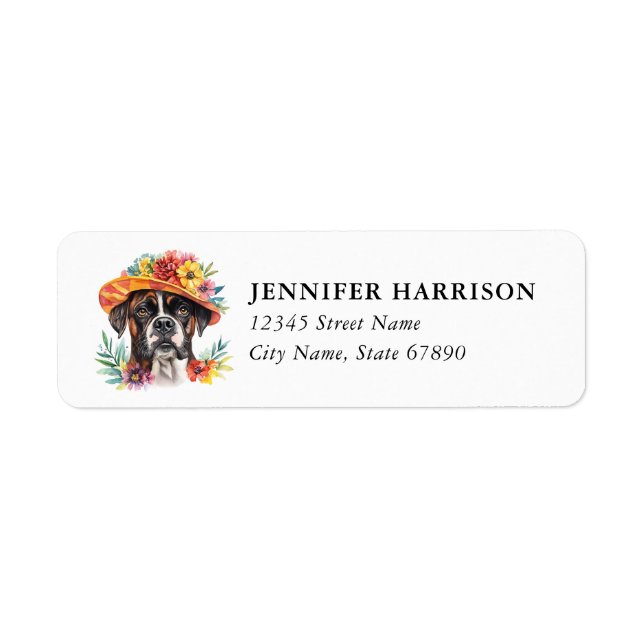 Boxer Hund Returadressetiketter Returadress Etikett (Framsidan)
