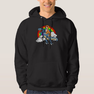 Boxer Hund Riding Dinosaur Trex German Deutscher F Hoodie