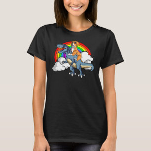 Boxer Hund Riding Dinosaur Trex German Deutscher F T Shirt