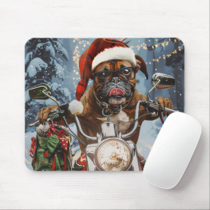 Boxer Hund Riding Motorcykel jul Musmatta