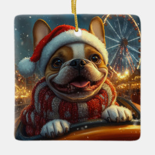 Boxer Hund Roller Underlägg jul Julgransprydnad Keramik