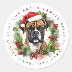 Boxer Hund Round Stickers Runt Klistermärke