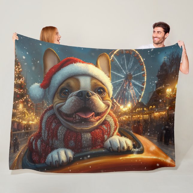 Boxer Hund Rulltrappa Jul Fleecefilt (På plats)