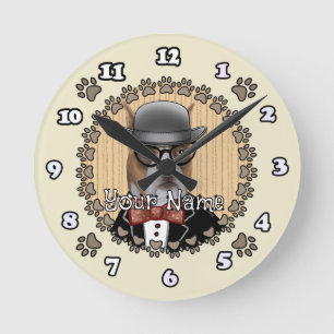 Boxer Hund Rund Klocka