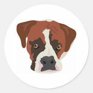 Boxer Hund Runt Klistermärke