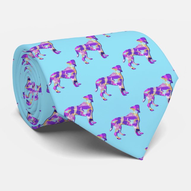 Boxer Hund Silhouette Lila Light Blue Nacke Slips (Rullad)