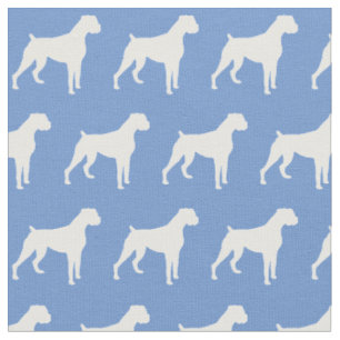 Boxer Hund Silhouette Pet Light Blue Tyg