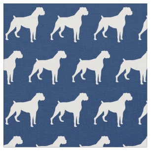Boxer Hund Silhouette Pet Navy Blue Tyg