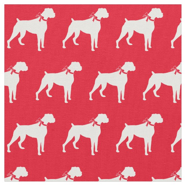 Boxer Hund Silhouette Pet Red Tyg (Närbild)