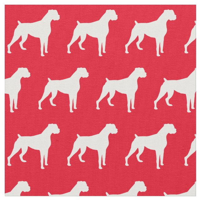 Boxer Hund Silhouette Pet Red Tyg (Närbild)