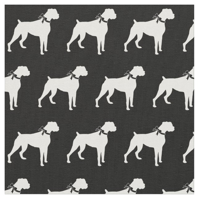 Boxer Hund Silhouette Pet Tyg (Närbild)
