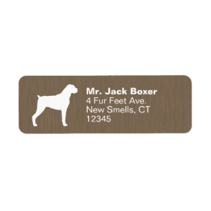 Boxer Hund Silhouette-Returetiketter Returadress Etikett