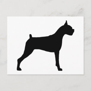 Boxer Hund Silhouette Vykort