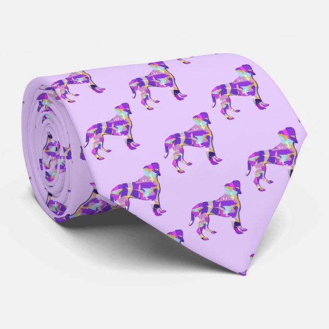 Boxer Hund Silhuett Ljus Lila  Slips (Rullad)