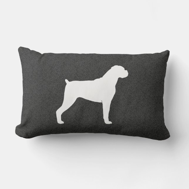 Boxer Hund Silhuett Lumbarkudde (Framsida)