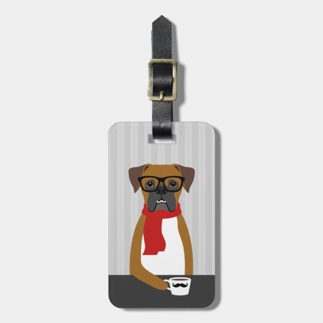Boxer Hund - språngtaggar Bagagebricka (Vertikal Framsida)