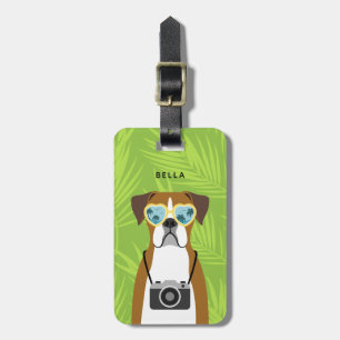 Boxer Hund - språngtaggar Bagagebricka