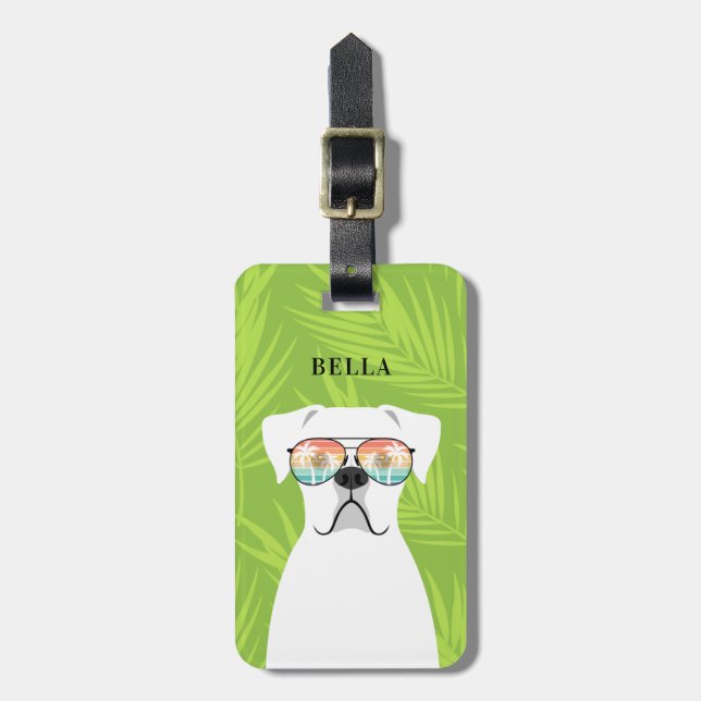 Boxer Hund - språngtaggar Bagagebricka (Vertikal Framsida)