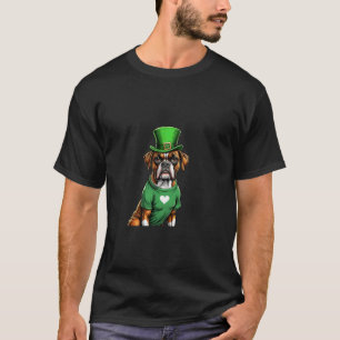 Boxer Hund St Patrick s Day I Irish Grönt Hat St P T Shirt