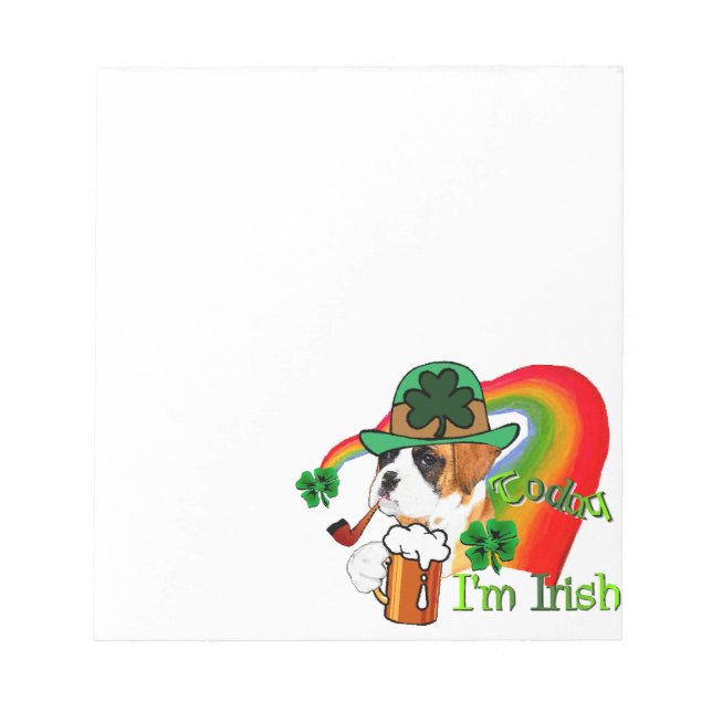 Boxer Hund St patrick's day Anteckningsblock (Framsida)