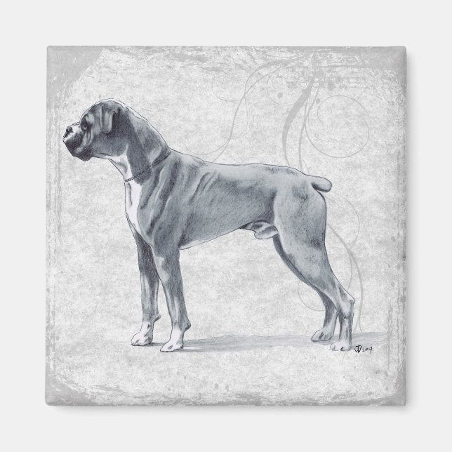 Boxer Hund Ständiga Magnet (Framsidan)