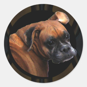 Boxer Hund Stickers Runt Klistermärke