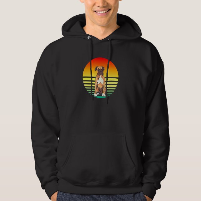 Boxer Hund Sunset Hoodie (Framsida)