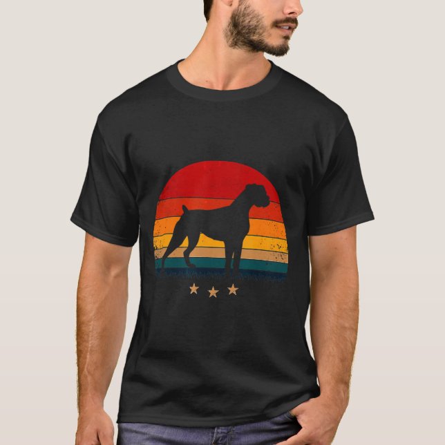 Boxer Hund Sunset T Shirt (Framsida)