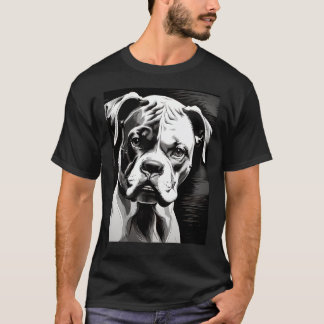 Boxer Hund (svartvit poppgrafik) T Shirt