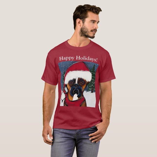 Boxer Hund T Shirt (Hel framsida)
