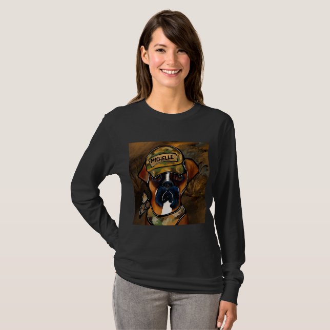 Boxer Hund T Shirt (Hel framsida)