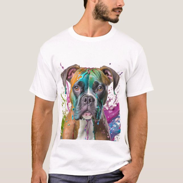 Boxer Hund T Shirt (Framsida)