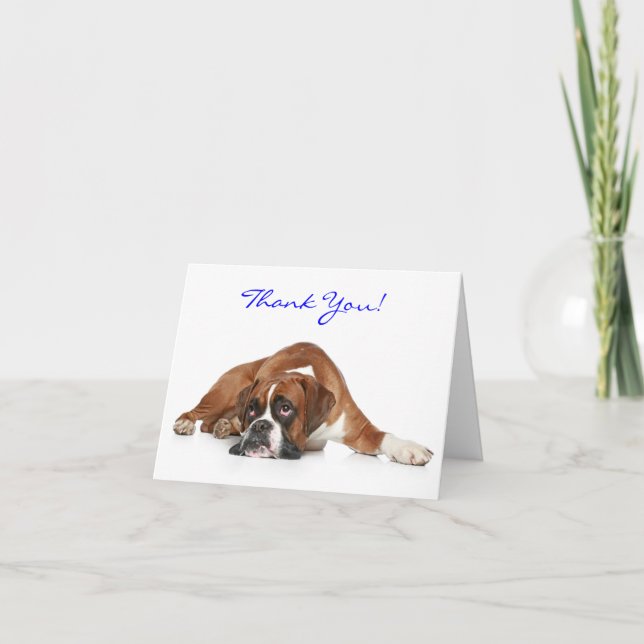 Boxer Hund Tack Notecard - Tack Inside Kort (Framsida)