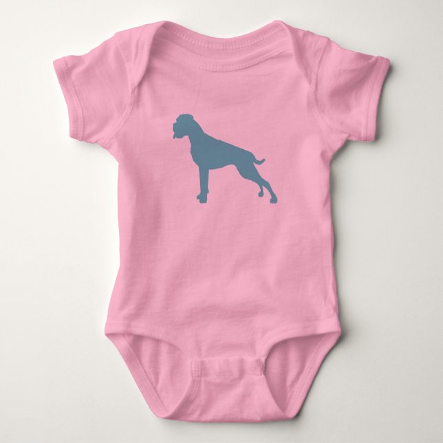 Boxer Hund teal T-shirt (Framsida)
