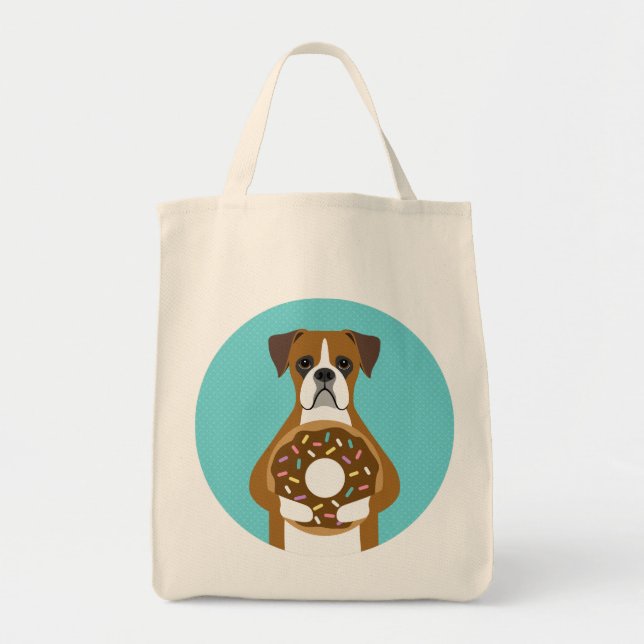 Boxer Hund Tote Bag Tygkasse (Framsidan)