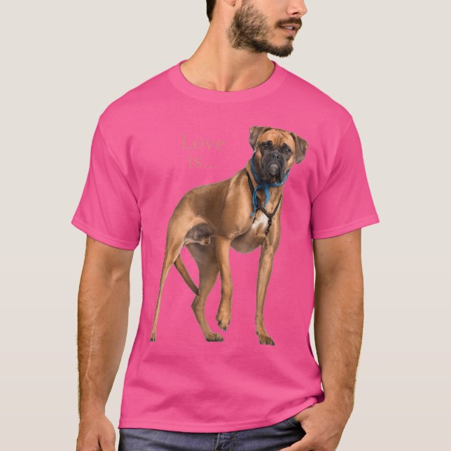 Boxer Hund tröja Hund Mamma Pappa Kärlek är marion (Framsida)
