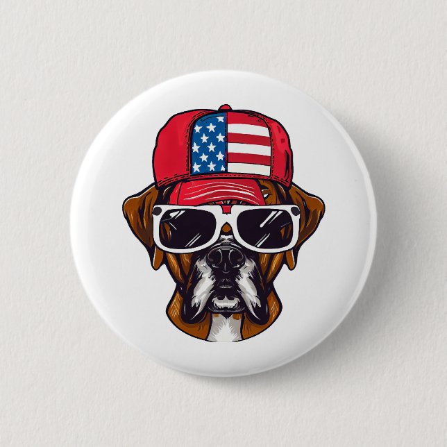 Boxer Hund USA Knapp (Framsida)